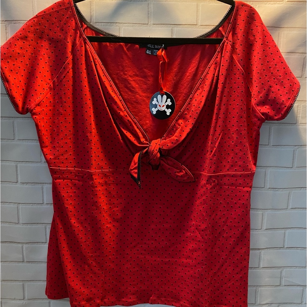 Hell Bunny Red retro style top